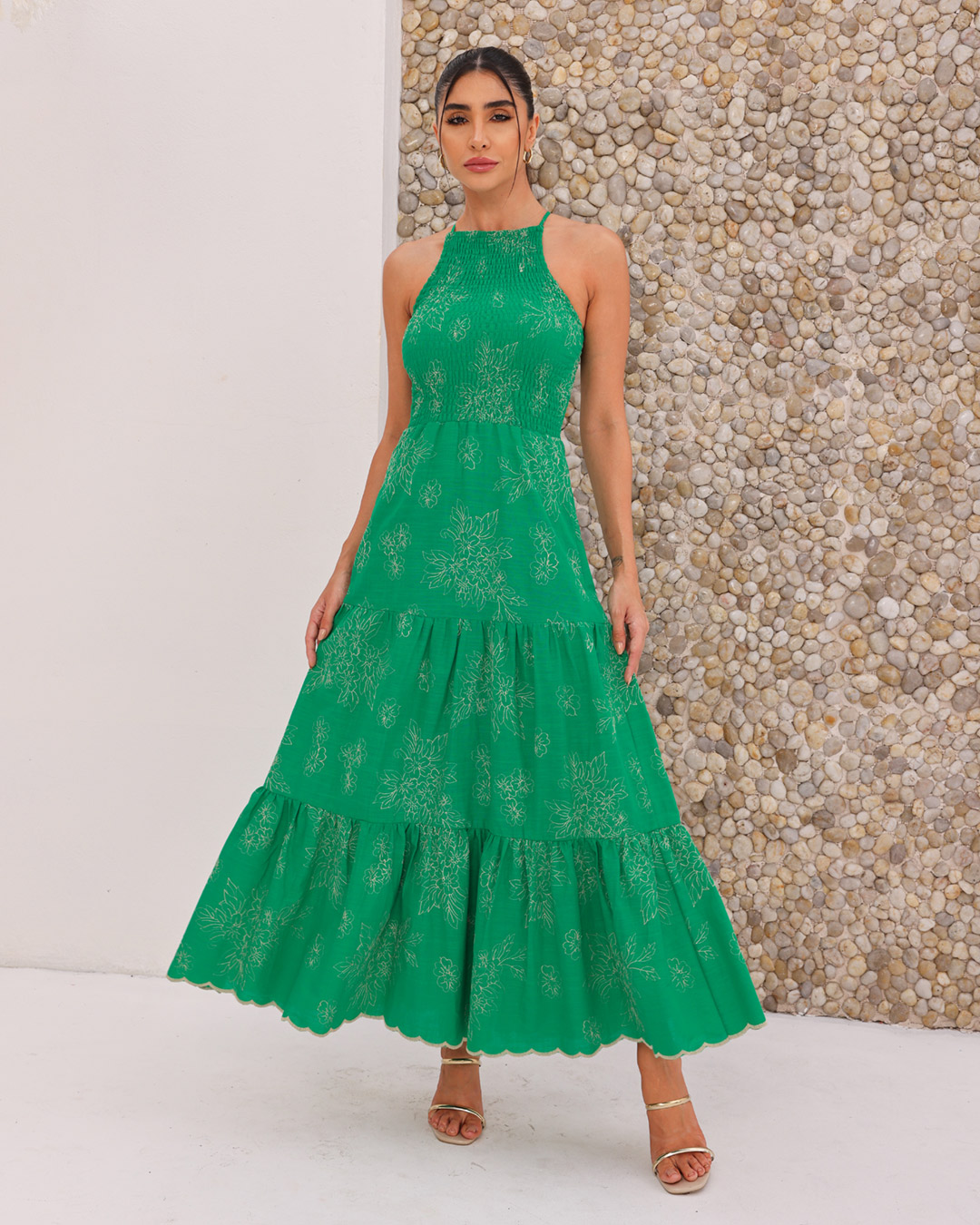 Dot Clothing - Vestido Dot Clothing Longuete Laise Verde - 2160VERDE