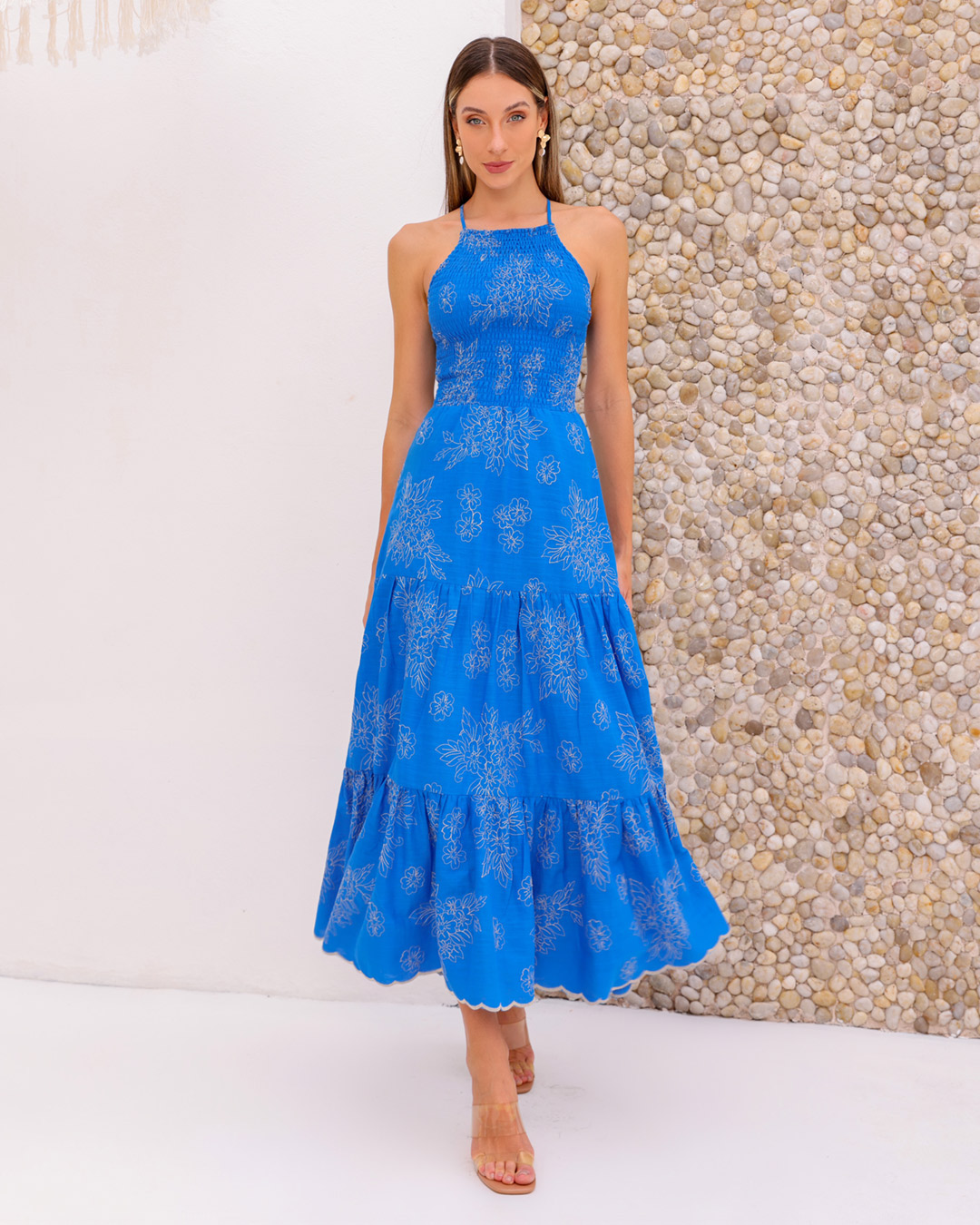 Dot Clothing - Vestido Dot Clothing Longuete Laise Azul - 2160AZUL