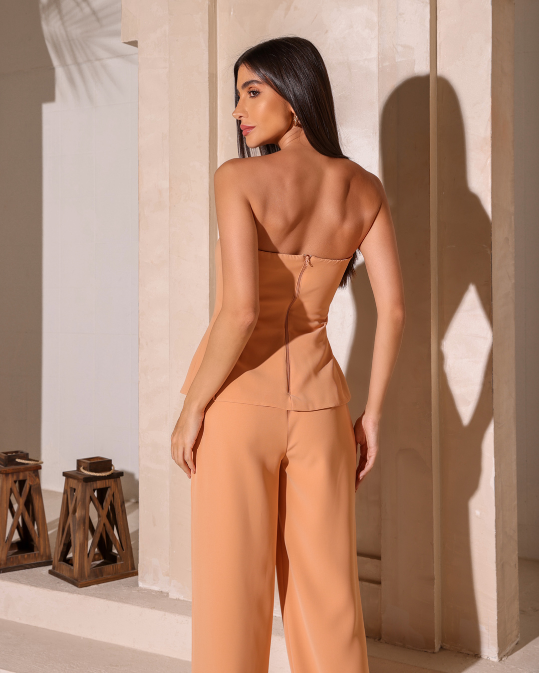 Dot Clothing - Jumpsuit Dot Clothing TQC Peplum Beige - 2163BEGE