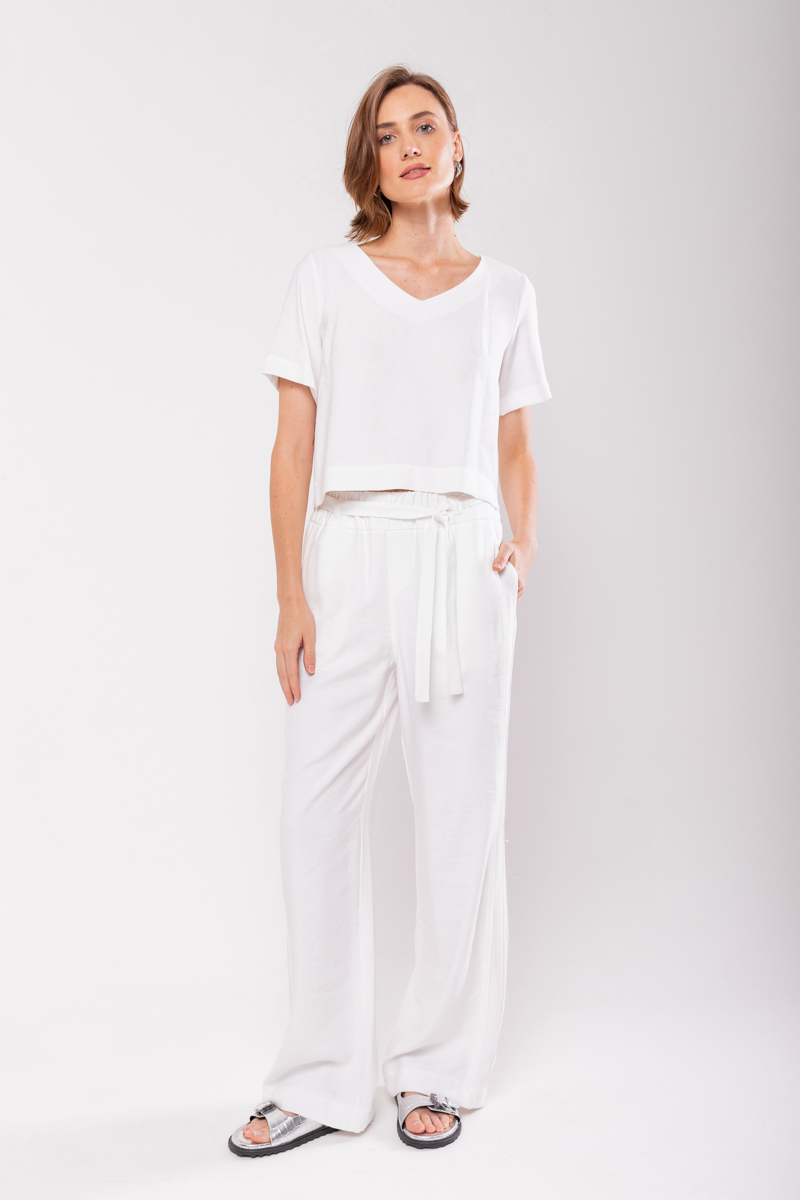 Hidrogênio - NUBIA STRAIGHT TROUSERS WITH OFF WHITE LINING - 19824