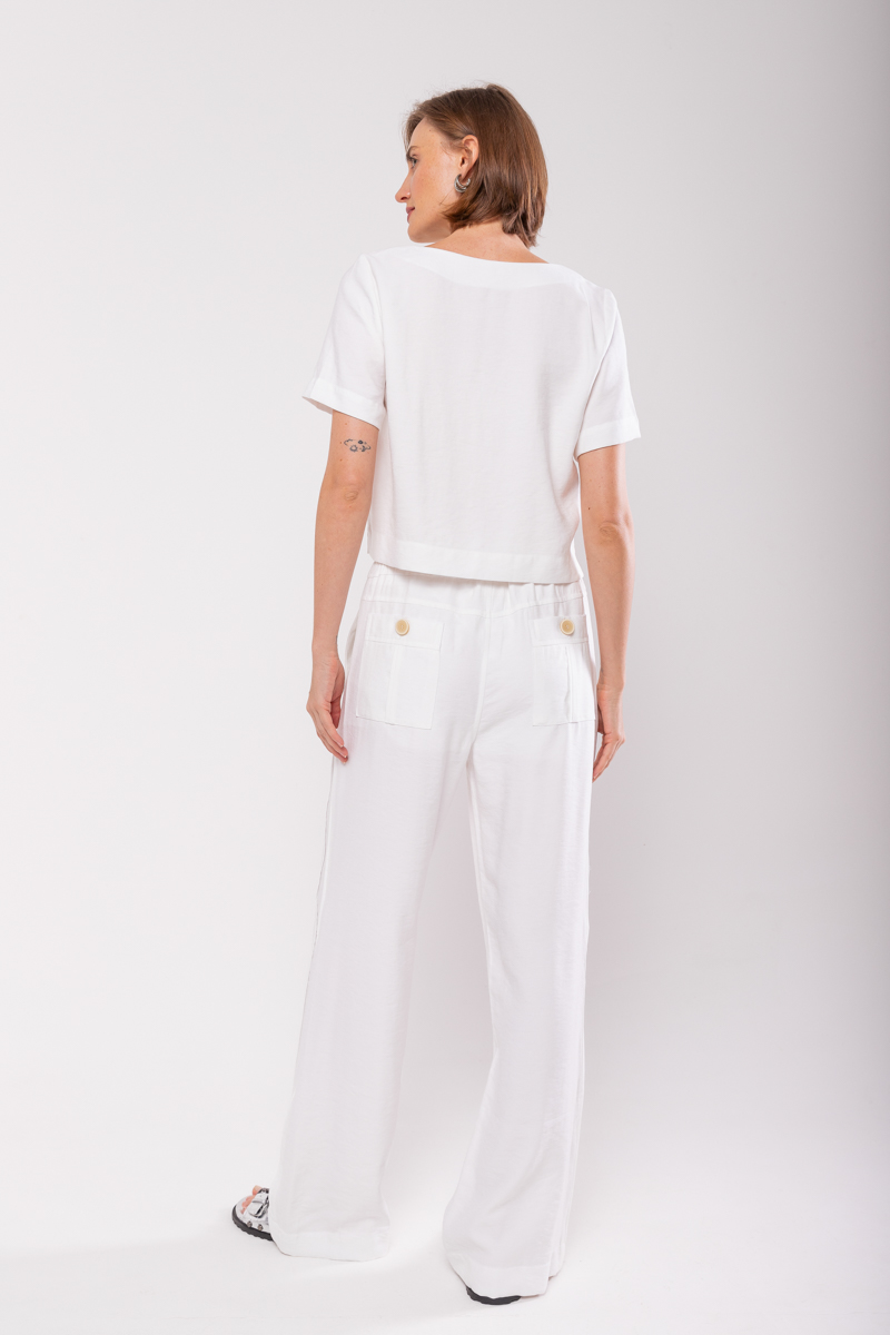 Hidrogênio - NUBIA STRAIGHT TROUSERS WITH OFF WHITE LINING - 19824