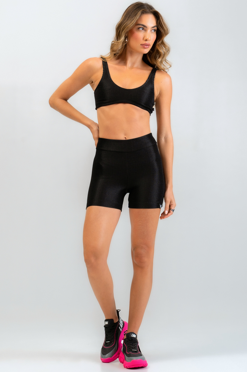 Labellamafia - Labellamafia Must Have Black Ribbed Shorts - 31169