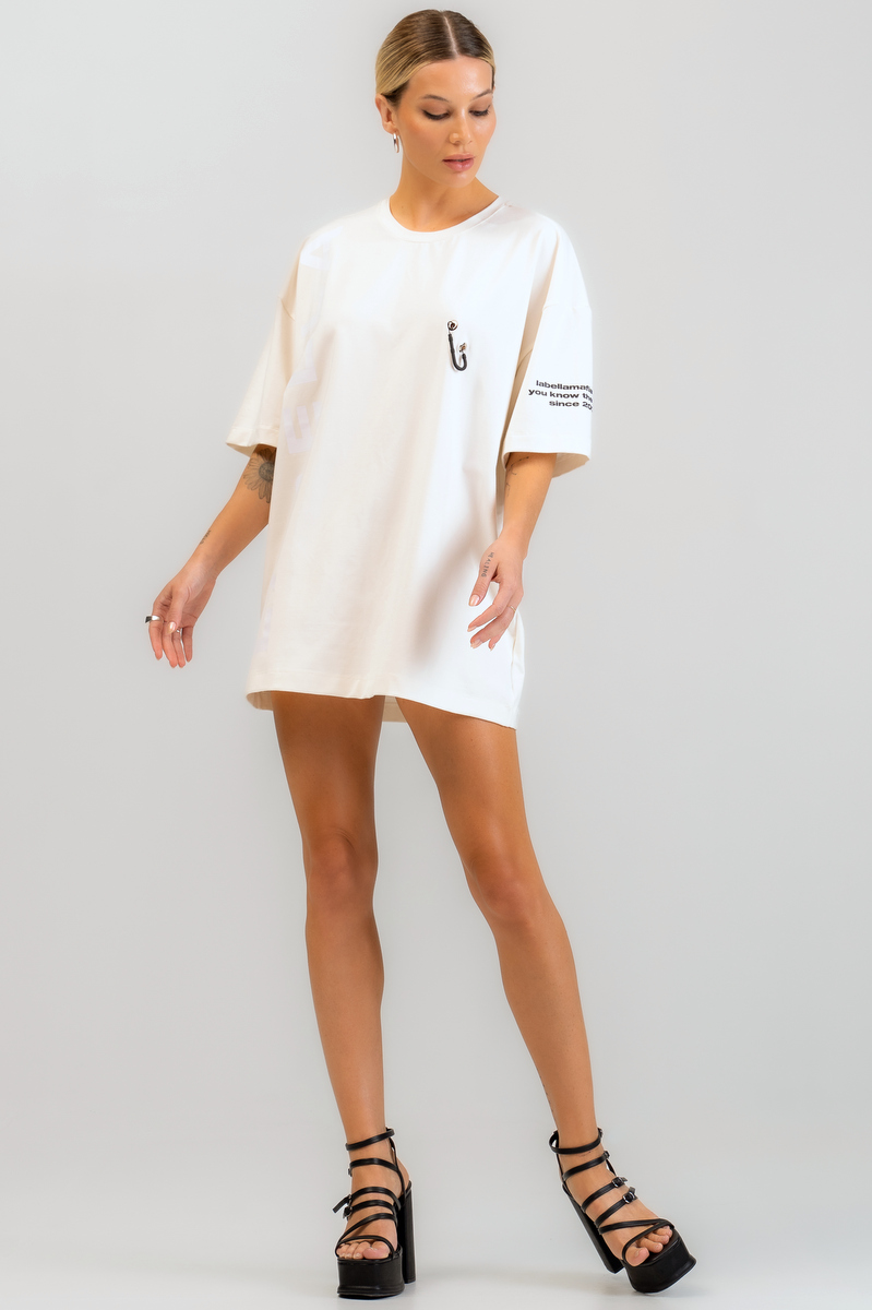 Labellamafia - Vestido Malha Casual Sport Branco Labellamafia - 31487