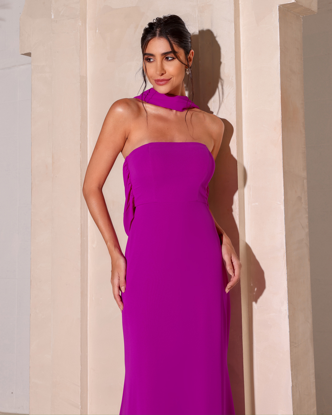 Dot Clothing - Vestido Dot Clothing Longo Fucsia - 2210FUCSIA