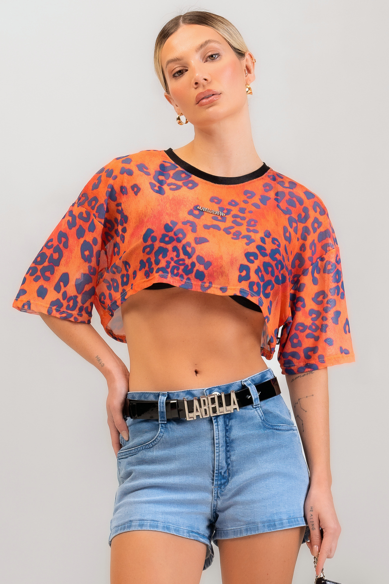 Labellamafia - Cropped Tule Fashion Summer Estampado Labellamafia - 31358