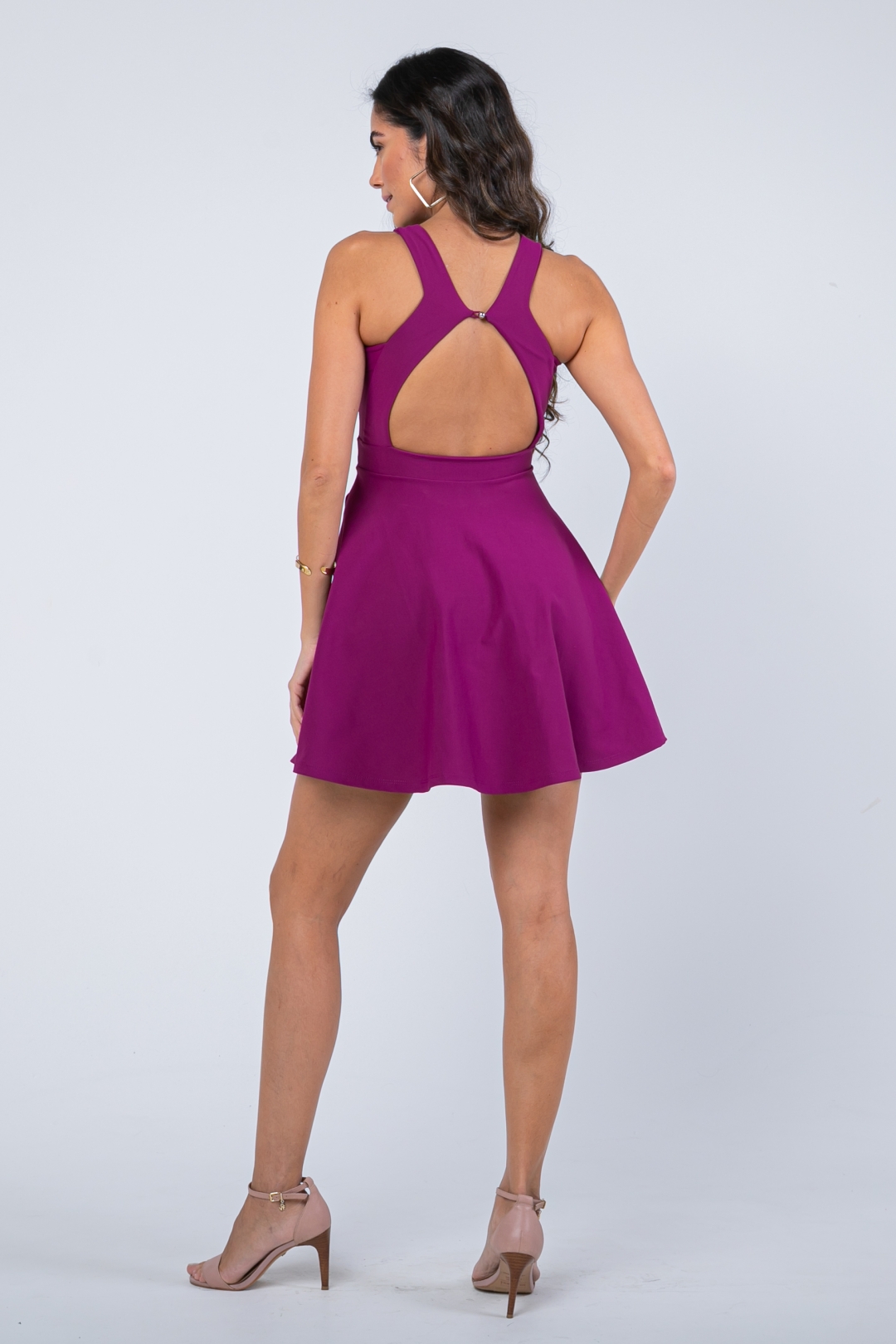 Miss Misses - Vestido Miss Misses Rodado Detalhe Tule Roxo - 19161ROXO