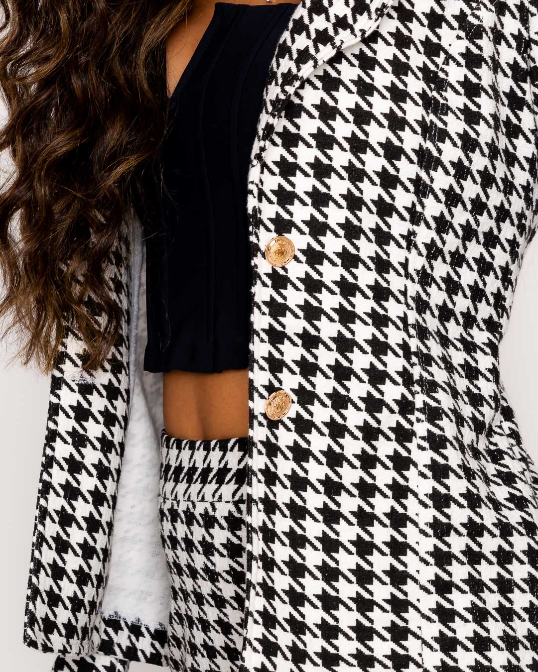 Miss Misses - Miss Misses Blazer With Black Checkered Button - 19146PRETO