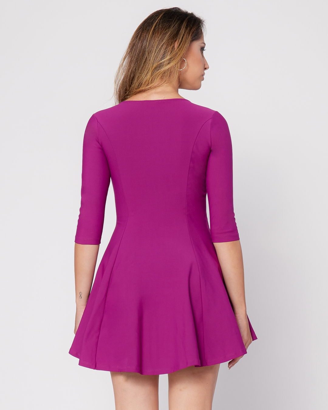 Miss Misses - Vestido Miss Misses Rodado Com Manga Roxo - 80508ROXO