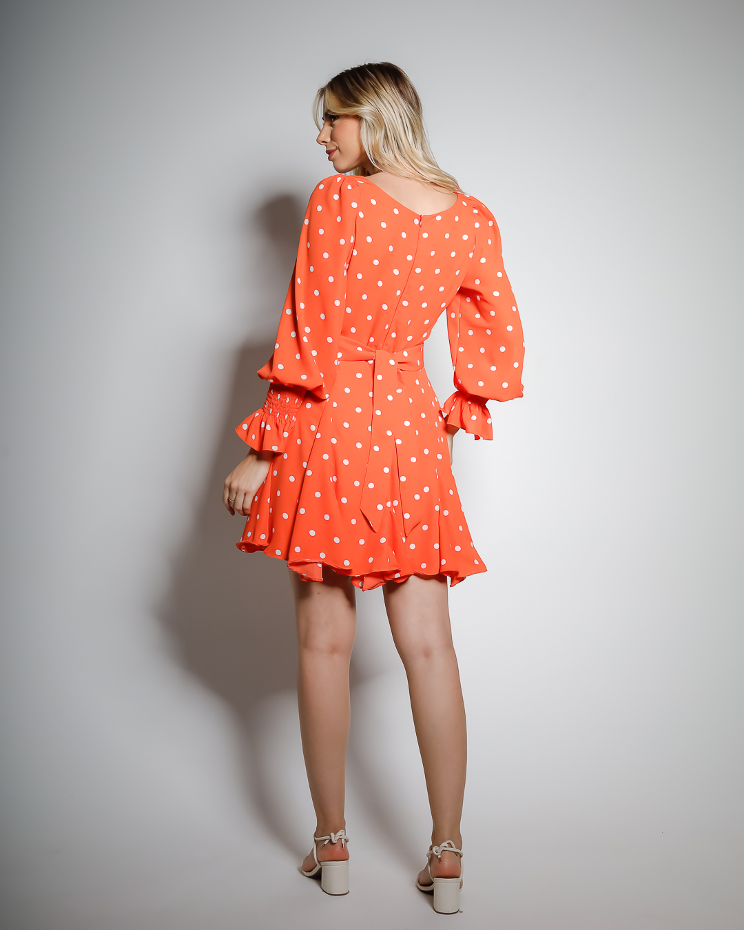 Miss Misses - Dress Miss Misses Poa Long Sleeve workout wheeldo With Orange Sash - 19141LARANJA