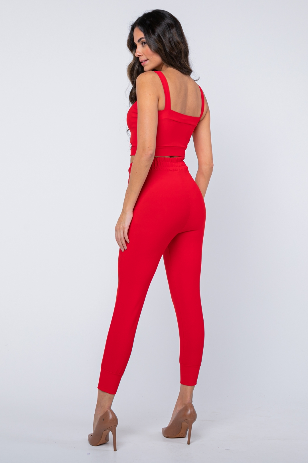 Miss Misses - Conjunto Miss Misses Calça e Cropped Vermelho - 50346VERMELHO