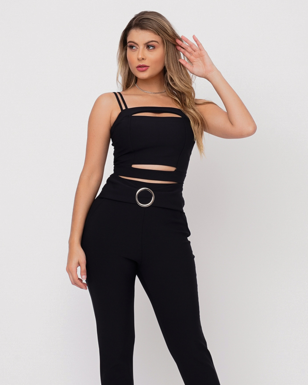 Miss Misses - Set Miss Misses Pants and Cropped Black - 50346PRETO