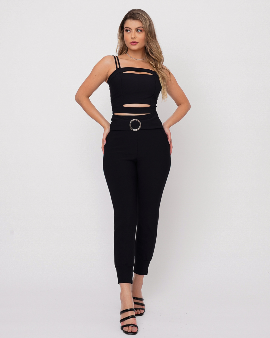 Miss Misses - Set Miss Misses Pants and Cropped Black - 50346PRETO