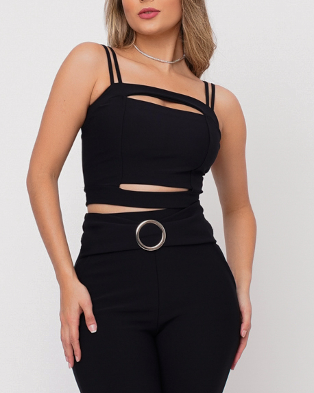 Miss Misses - Set Miss Misses Pants and Cropped Black - 50346PRETO