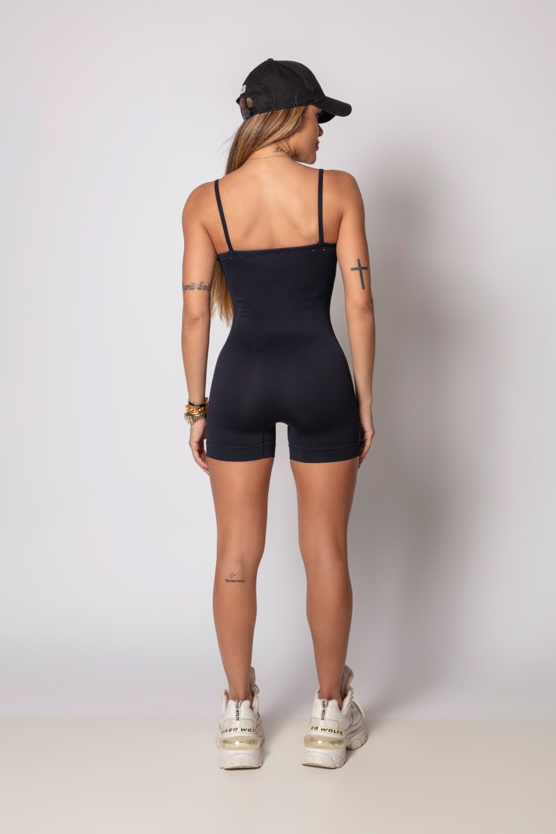 Hipkini - Heaven Seamless Romper Black - 33330453