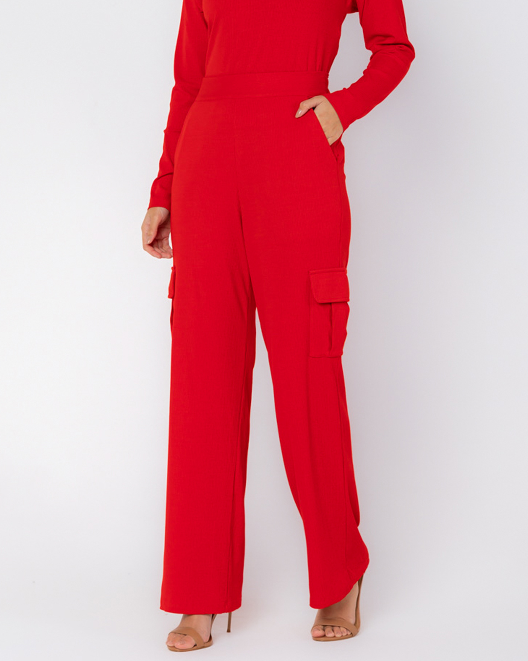 Miss Misses - Pants Miss Misses Pantalona With Pockets Red - D0020VERMELHO