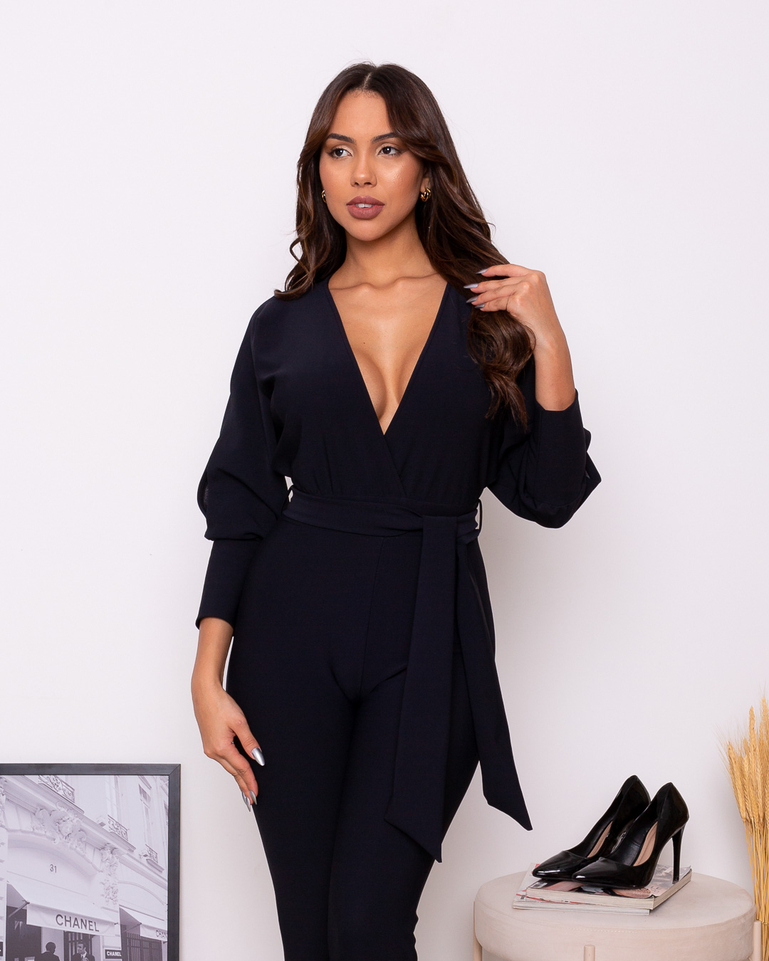 Miss Misses - Jumpsuit Miss Misses Bat Sleeve Black - 18910PRETO