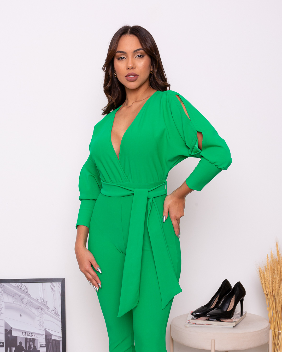 Miss Misses - Jumpsuit Miss Misses Bat Sleeve Green - 18910VERDE