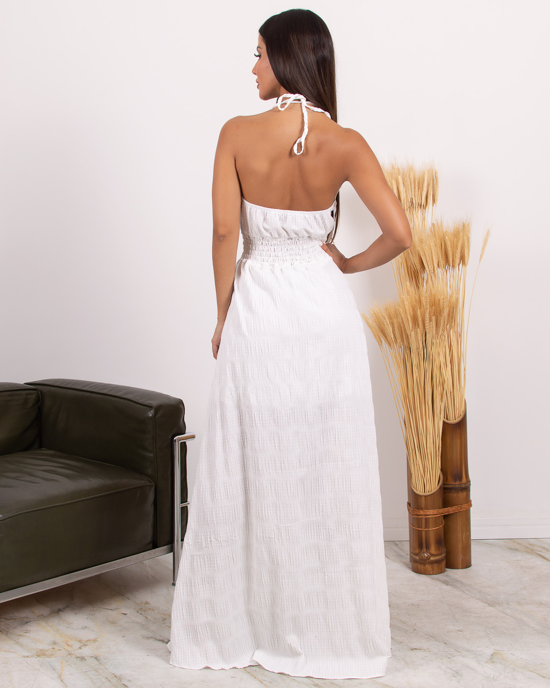 Miss Misses - Miss Misses Long Dress with Slit and frills Off-White - 18626OFF