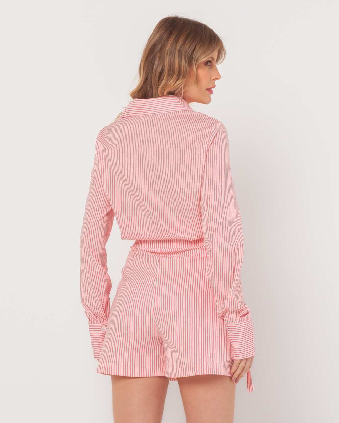 Miss Misses - Short Skirt Miss Misses Striped With Pink Details - 54091ROSA