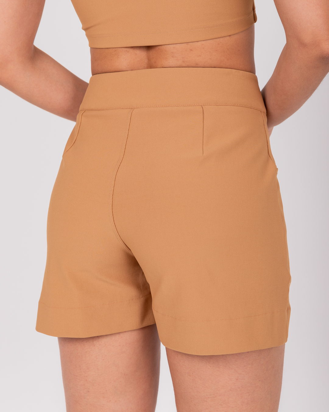 Miss Misses - Short Miss Misses With Pocket and Caramel Button - 54048BEGE