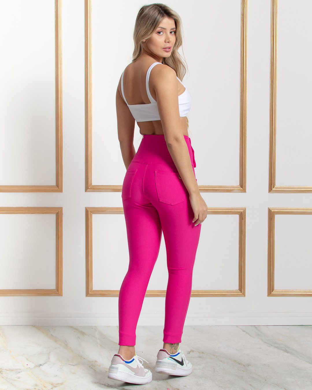 Miss Misses - Calça Miss Misses Lipo Skinny Cintura Alta Pink - 18537PINK