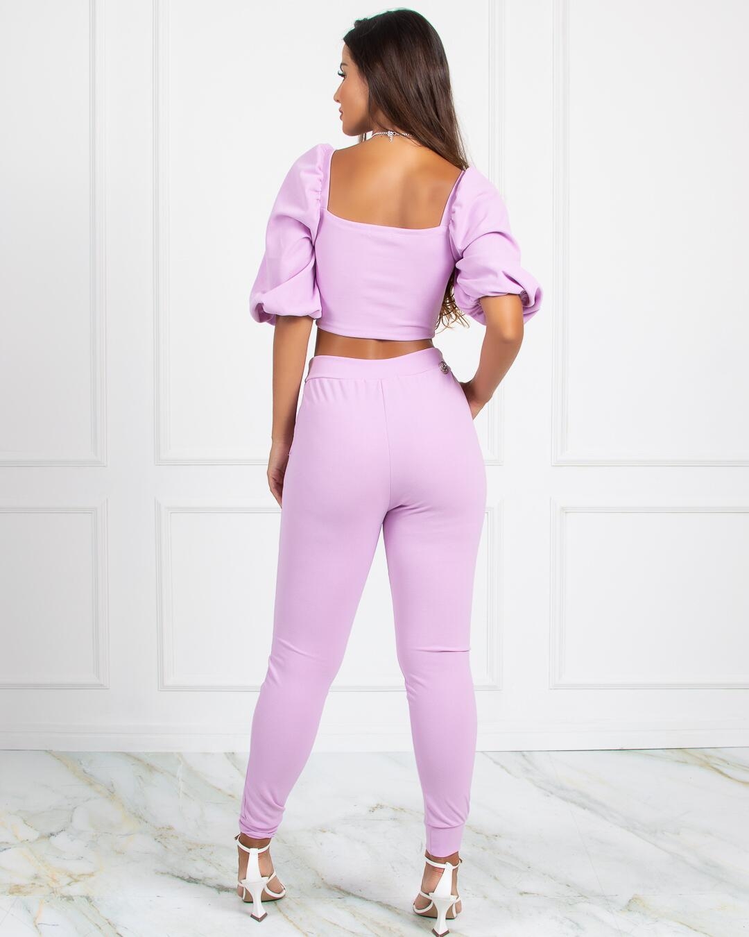 Miss Misses - Calça Miss Misses Malha Elegance com Bolsos Lilás - 18483LILAS