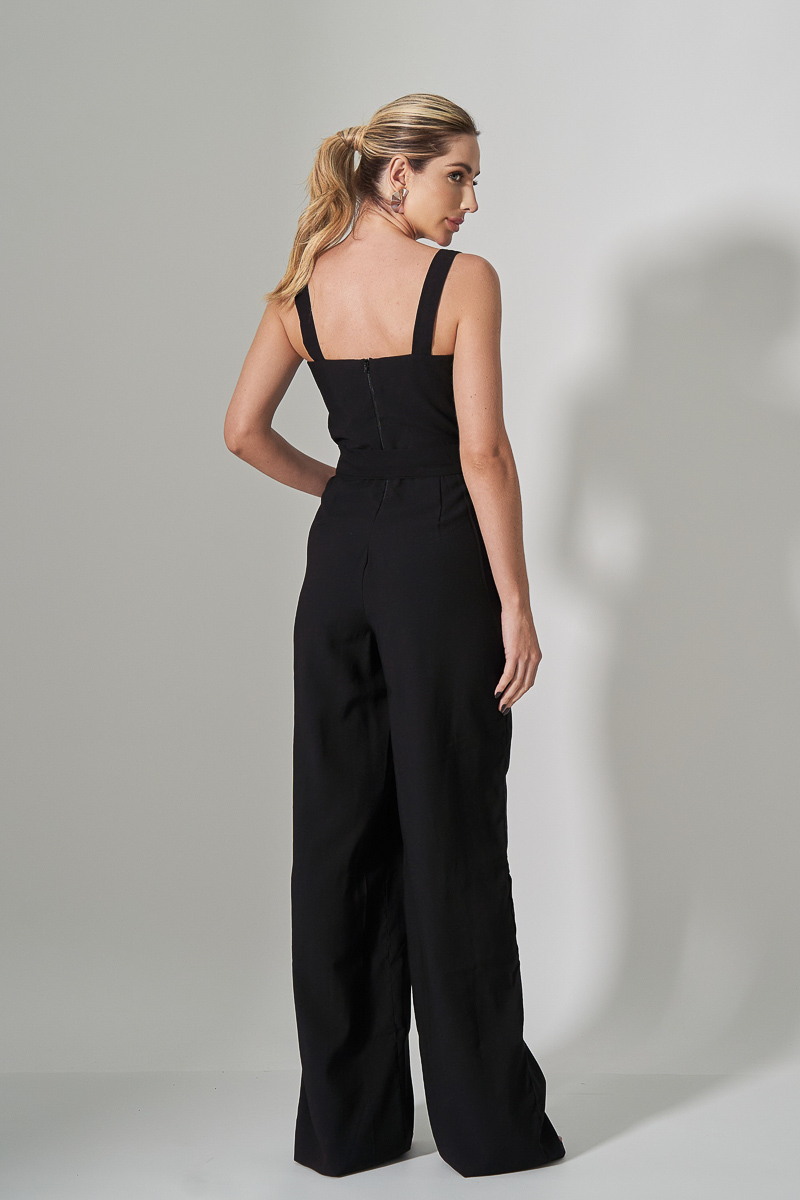 Miss Misses - Miss Misses Jumpsuit with Cross Bust Detail Black - 54187001