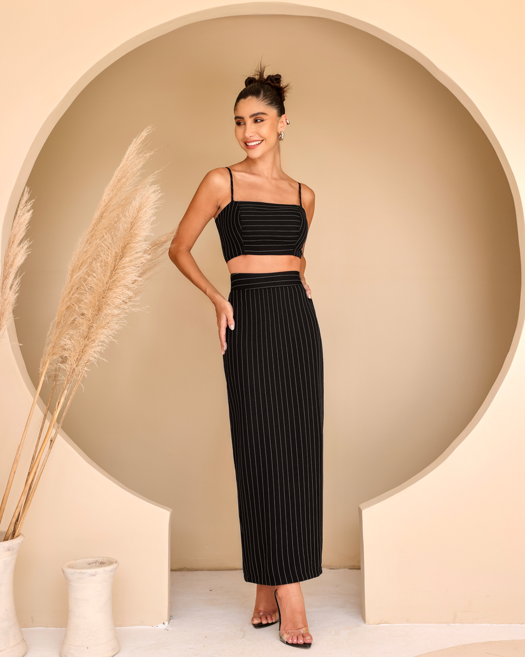 Dot Clothing - Dot Clothing Black Pinstripe Set - 2205PRETO