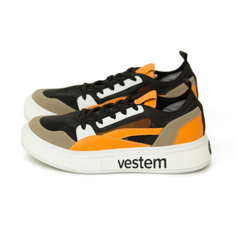 Vestem - Tenis Frida Multicolor Preto/Laranja - TE20C0499