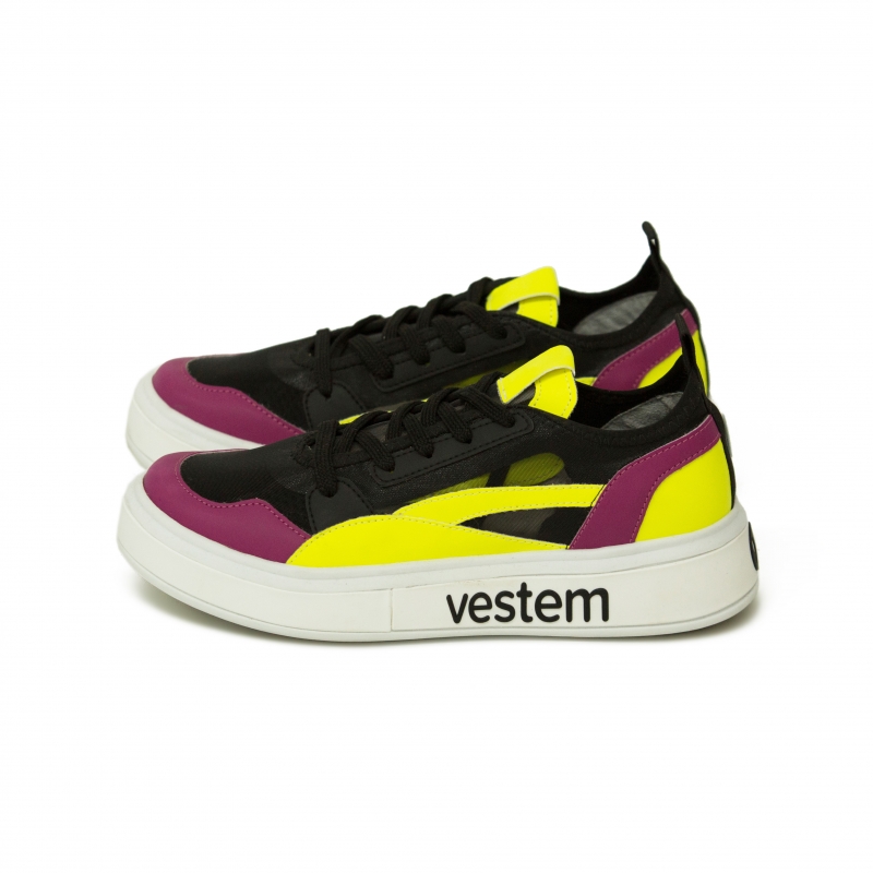 Vestem - Frida Multicolor Black/Neon Yellow Sneakers - TE20C0311