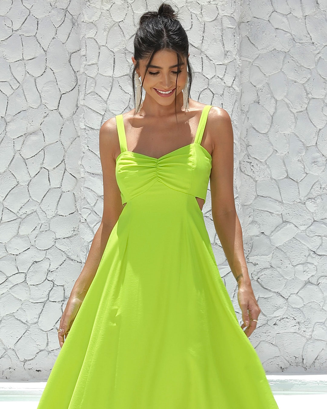 Miss Misses - Vestido Miss Misses Midi Alfaiataria Com Alças Verde - 54179VERDE