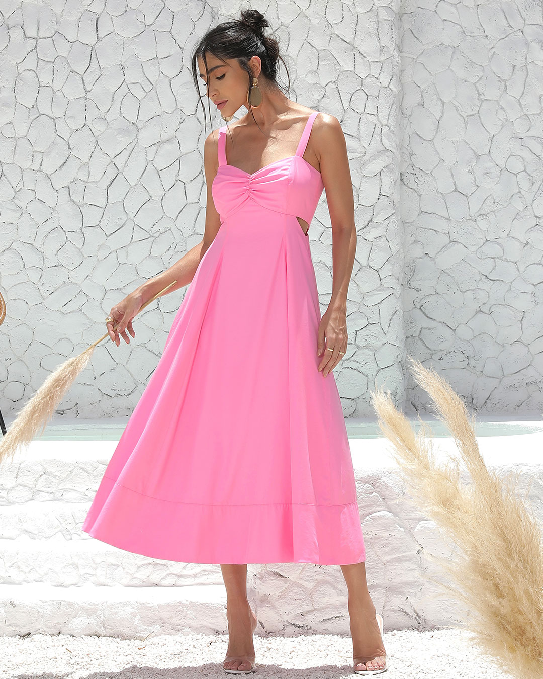 Miss Misses - Dress Miss Misses Midi Tailoring With Pink Straps - 54179ROSA