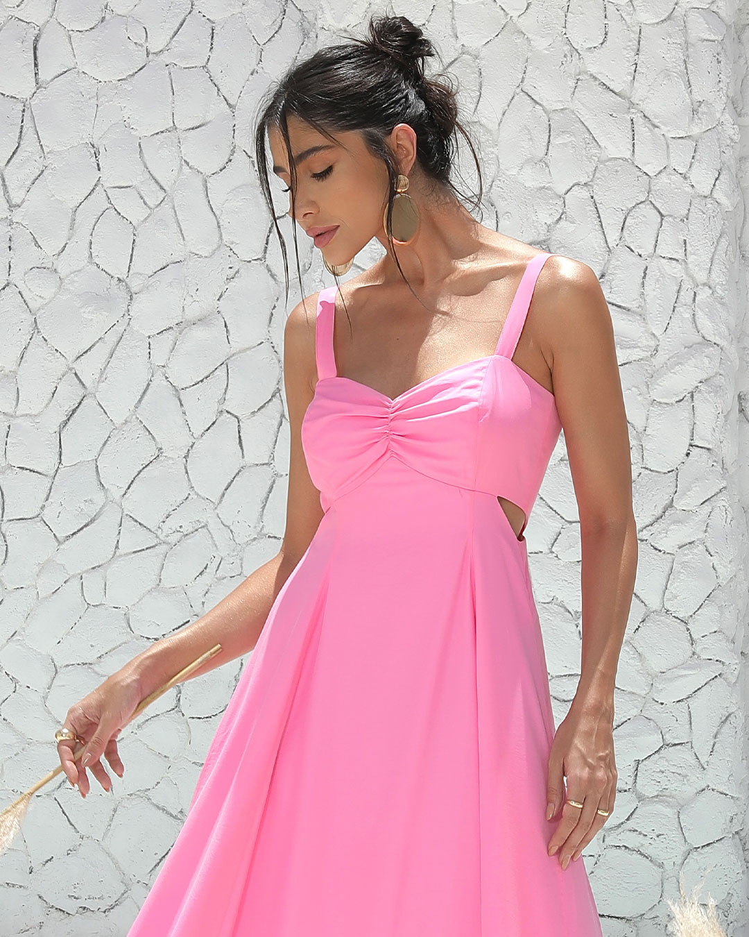 Miss Misses - Dress Miss Misses Midi Tailoring With Pink Straps - 54179ROSA