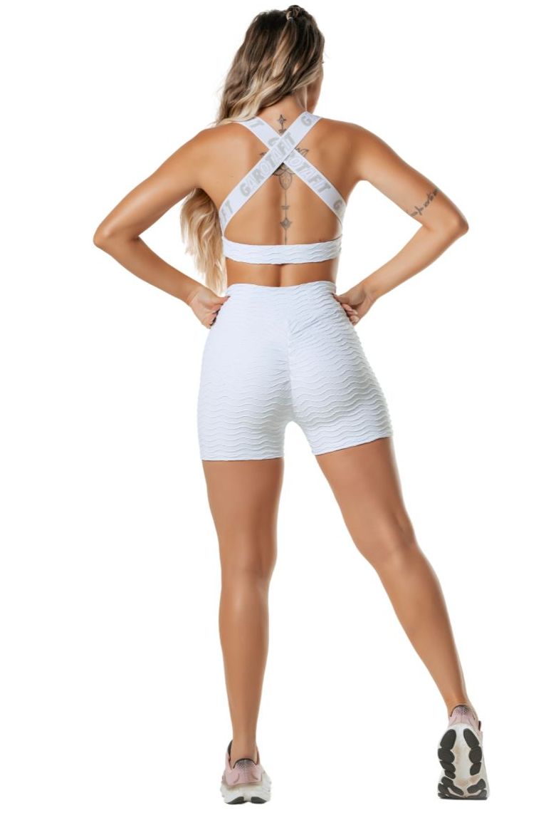 Garotafit - Conjunto Riga Branco e Cinza Mescla - SCJ33BCM