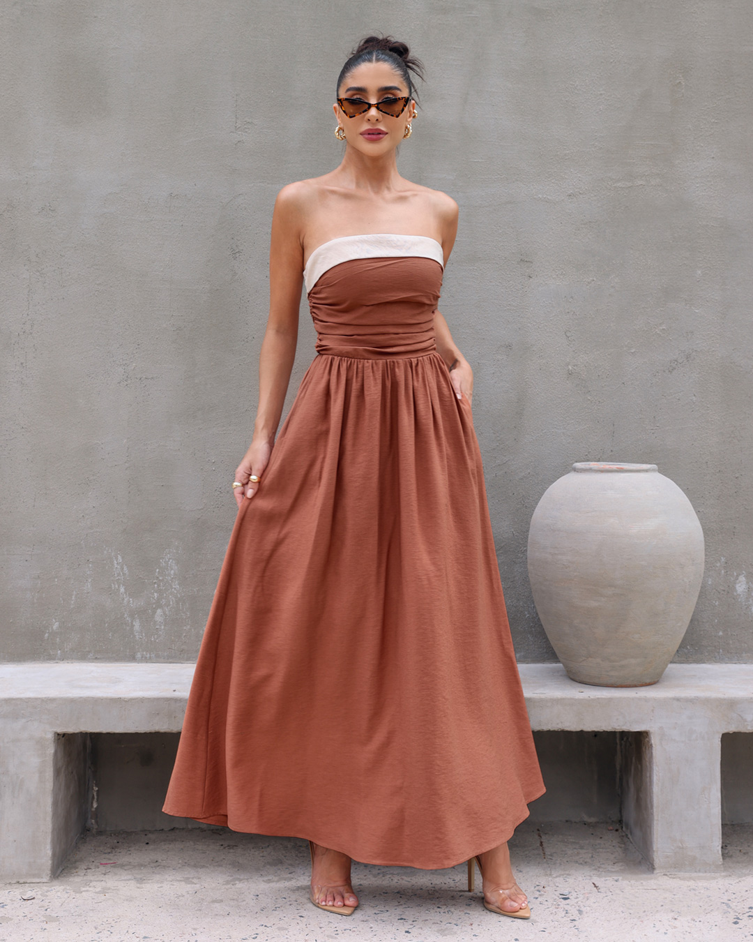 Dot Clothing - Dress Dot Clothing Longuete TQC Brown - 2161MARROM
