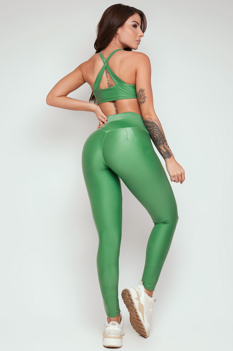 Lets Gym - Olive Green Hardy Leggings - 2321VDO