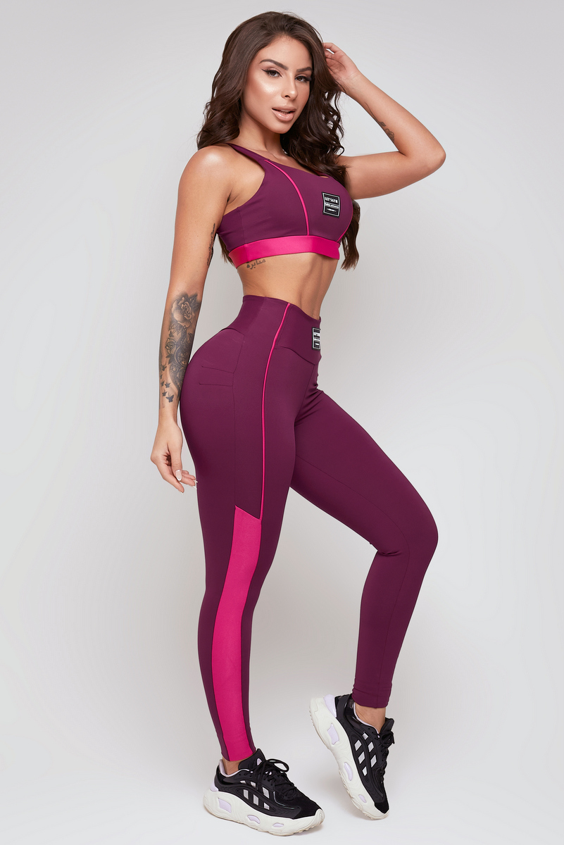 Lets Gym - Pulse Marsala Leggings - 2290MS