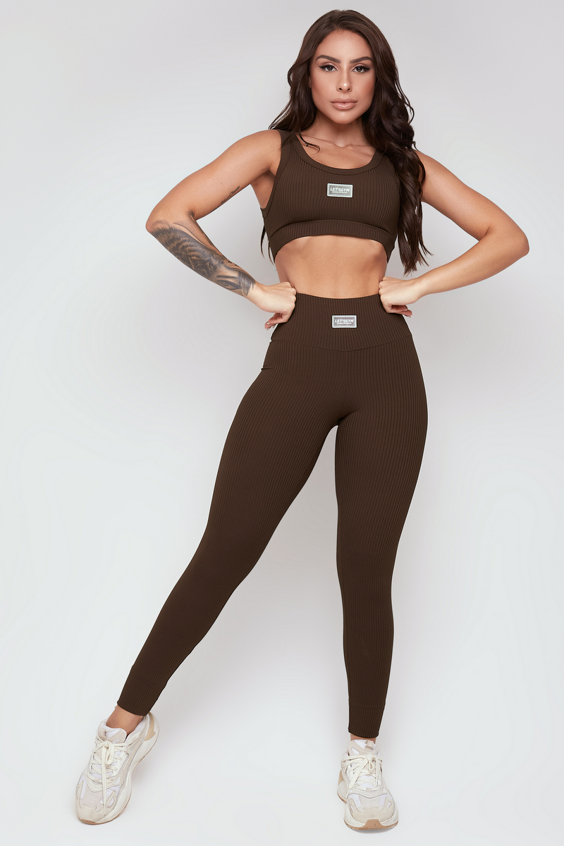 Lets Gym - Legging Comfort Rib Coffee - 2299CF