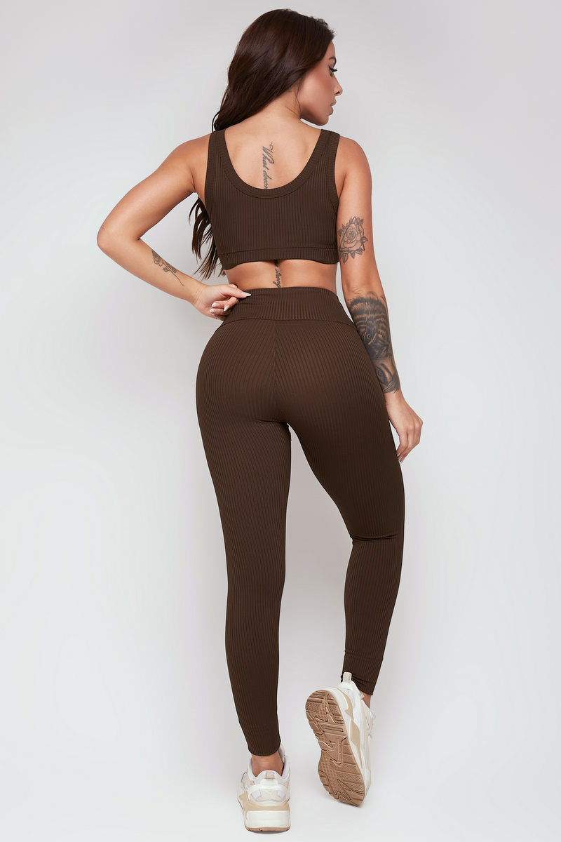 Lets Gym - Legging Comfort Rib Coffee - 2299CF