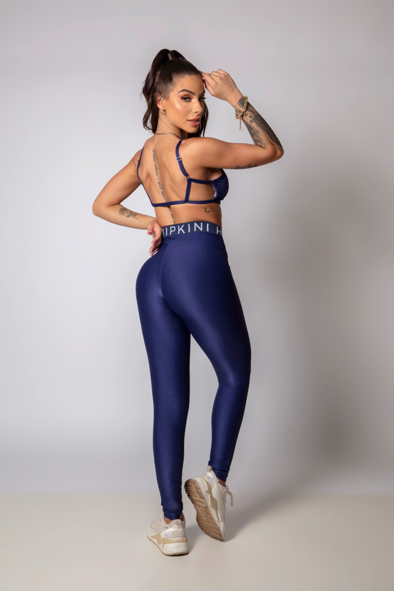 Hipkini - Legging Strong Fitness Azul Marinho com Ziper - 33330391