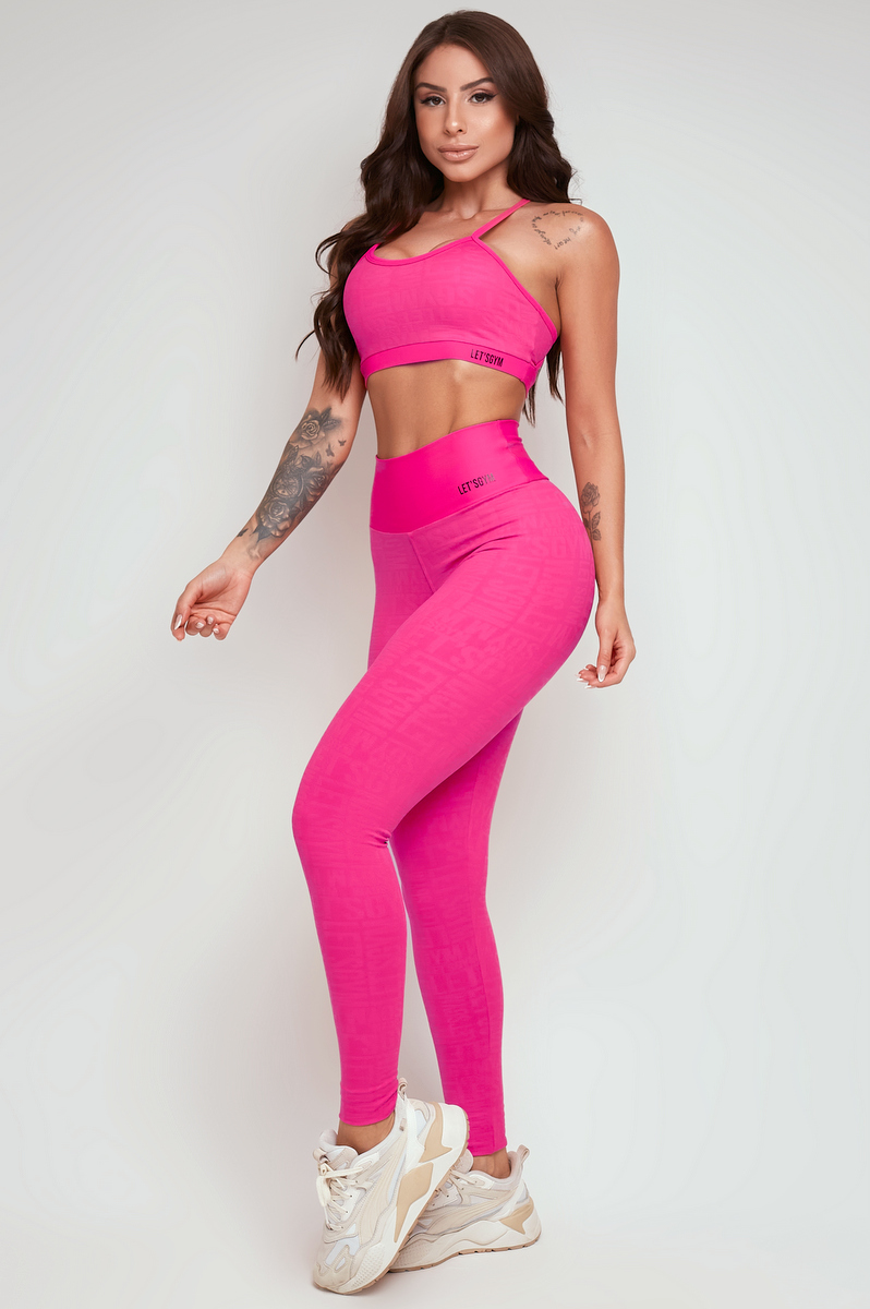 Lets Gym - Pink Matrix Leggings - 2275RP