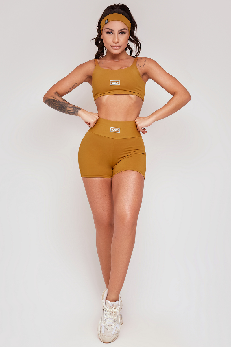 Lets Gym - Short Basic Colors Caramel - 1714DCM