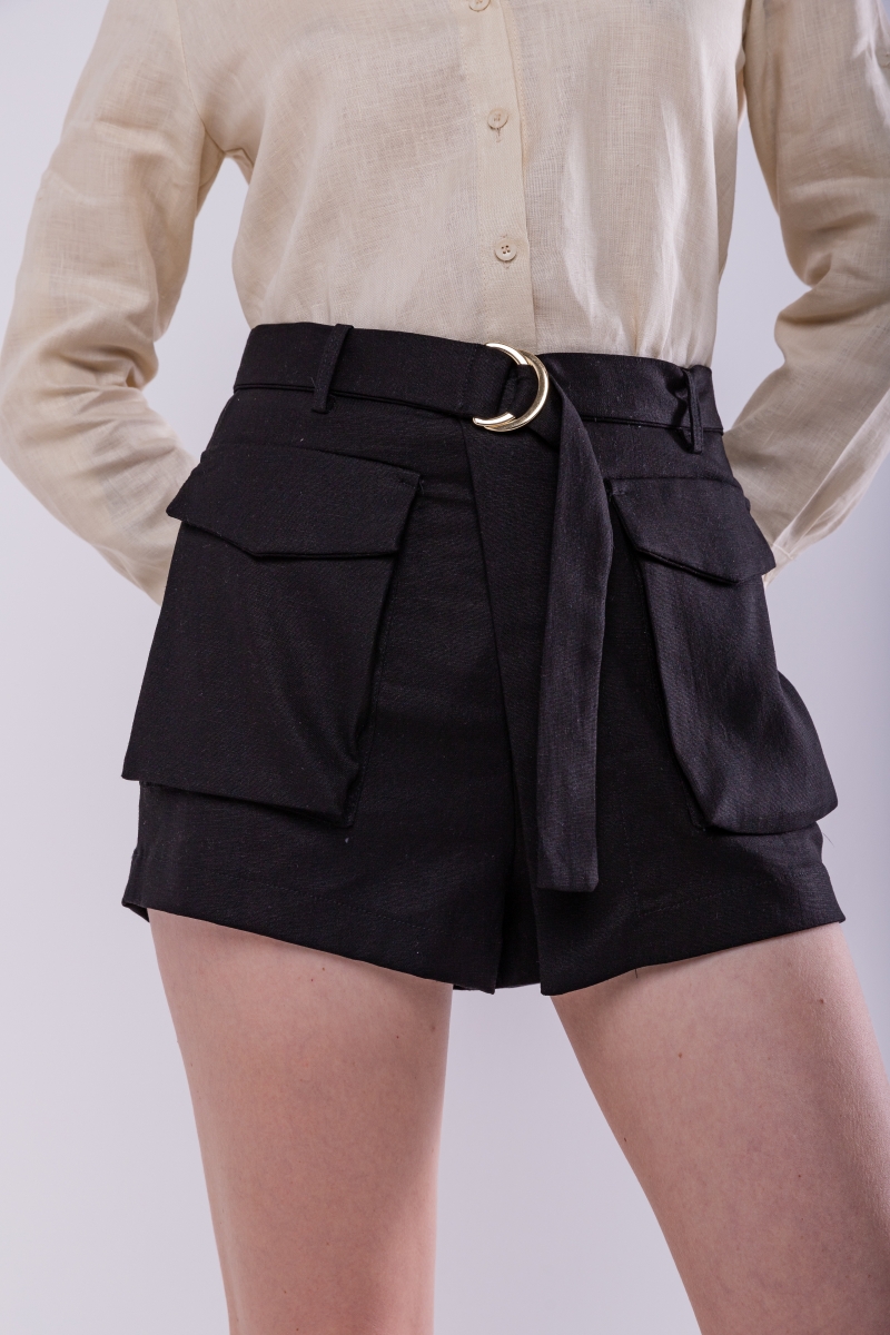 Hidrogênio - SHORTS SKIRT WITH BLACK BELT - 19891001