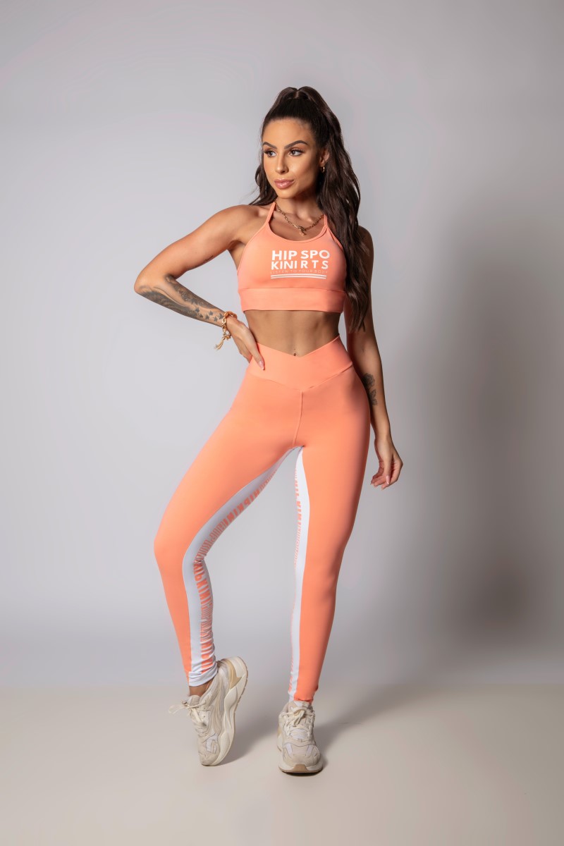 Hipkini - Legging Strong Laranja com Bolso - 33330352