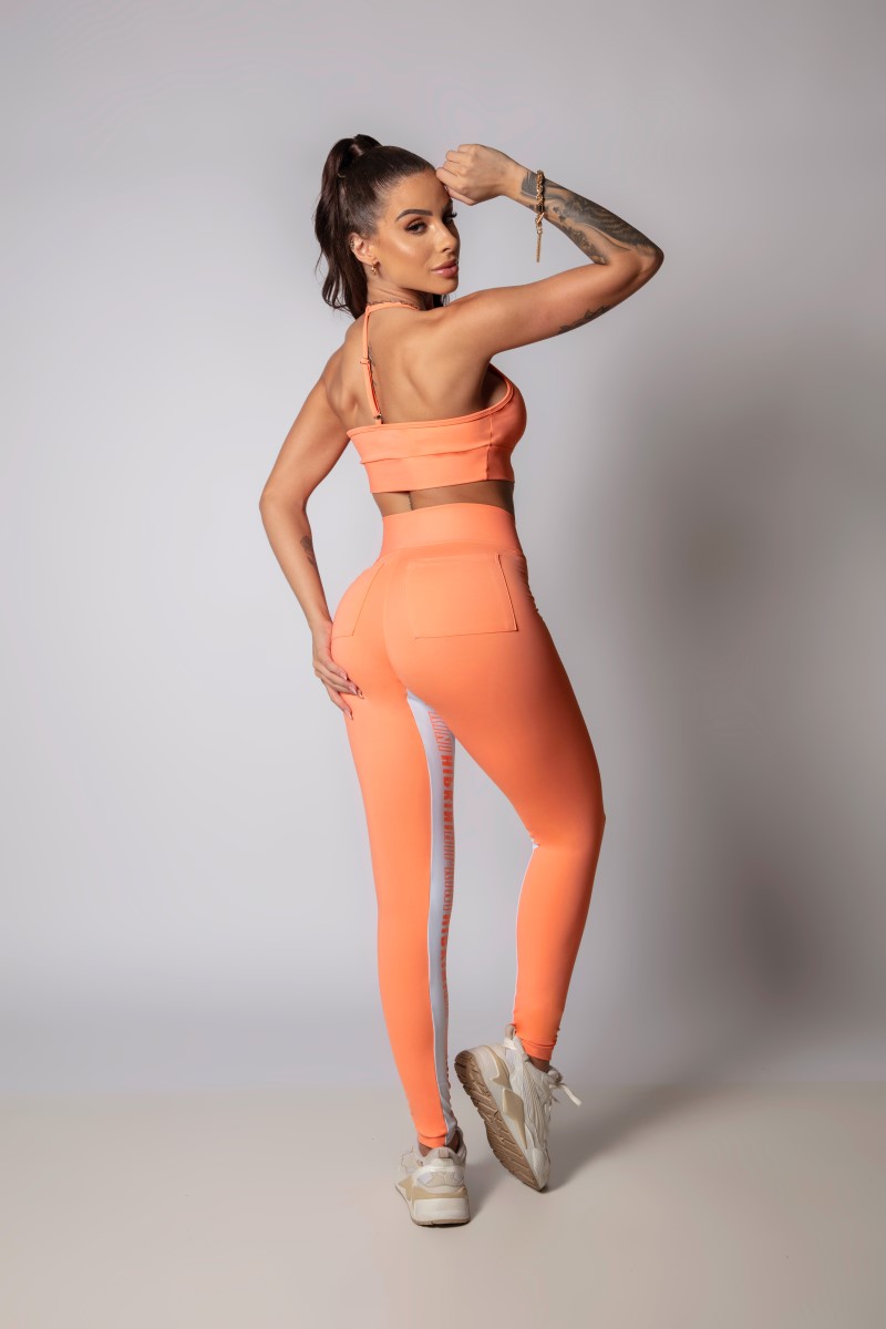 Hipkini - Legging Strong Laranja com Bolso - 33330352