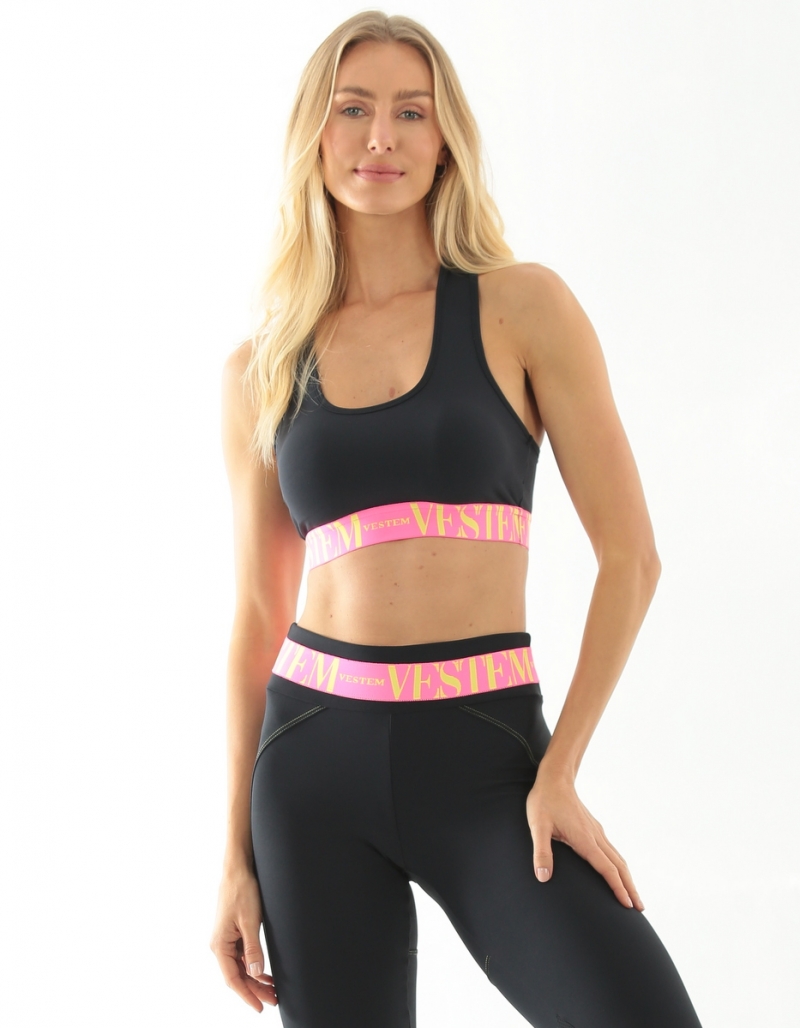 Vestem - Top Dakota Preto e Pink Neon e Amarelo Neon - TOP869.SP.C0183