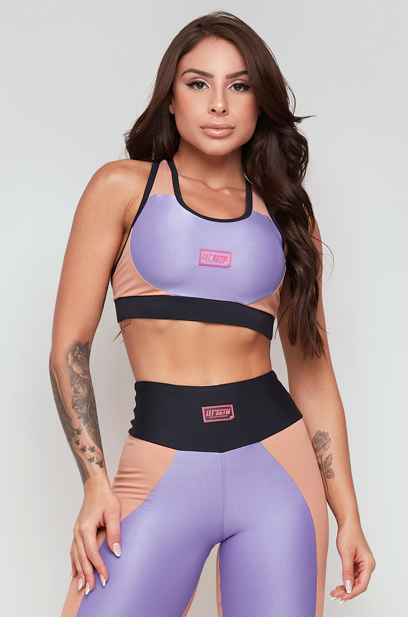 Lets Gym - Top Charm Nude and Lavender - 2271NDLV