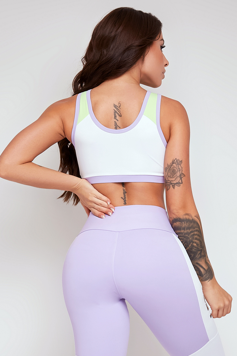 Lets Gym - Top Brand Colors Branco e Lilás - 2287BRLS