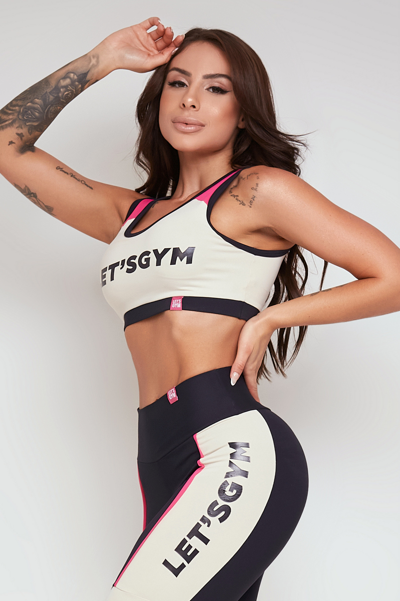 Lets Gym - Top Brand Colors Off White and Black - 2287OFWPT