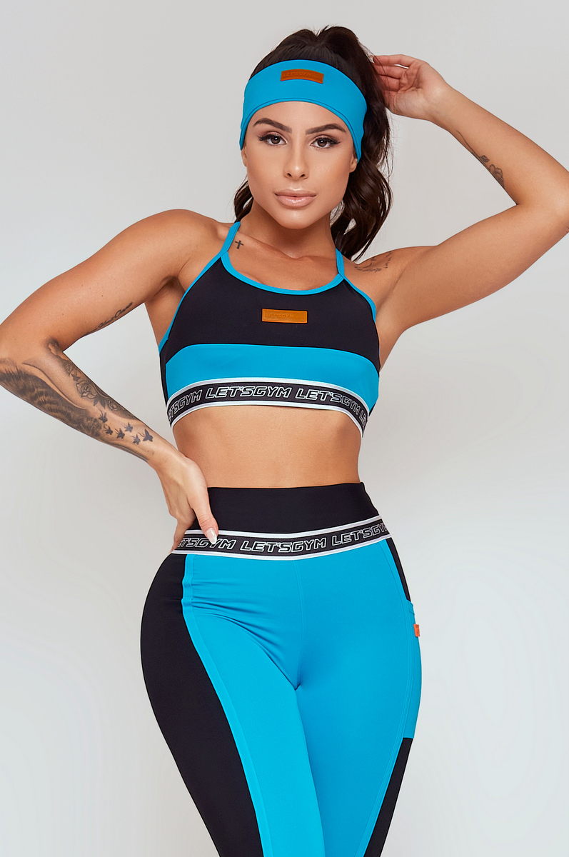 Lets Gym - Black and Blue Balm Top - 2279PTAZ